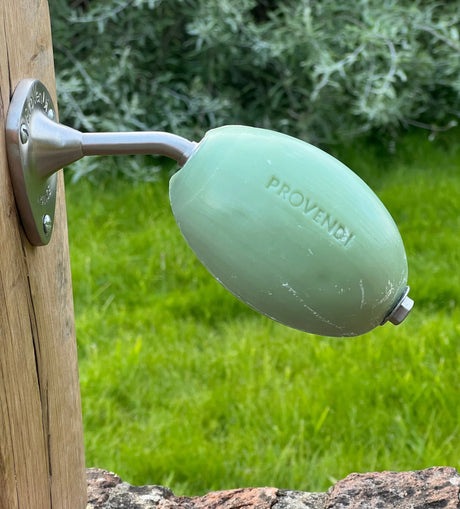 PROVENDI Provendi Verbena Rotating Wall Soap | Brushed Steel Wall Arm French Soaps UK