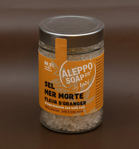 TADÉ PAYS DU LEVANT Pure Dead Sea Salts for Bath & Body, fragranced with Orange Flower | 300g French Soaps UK