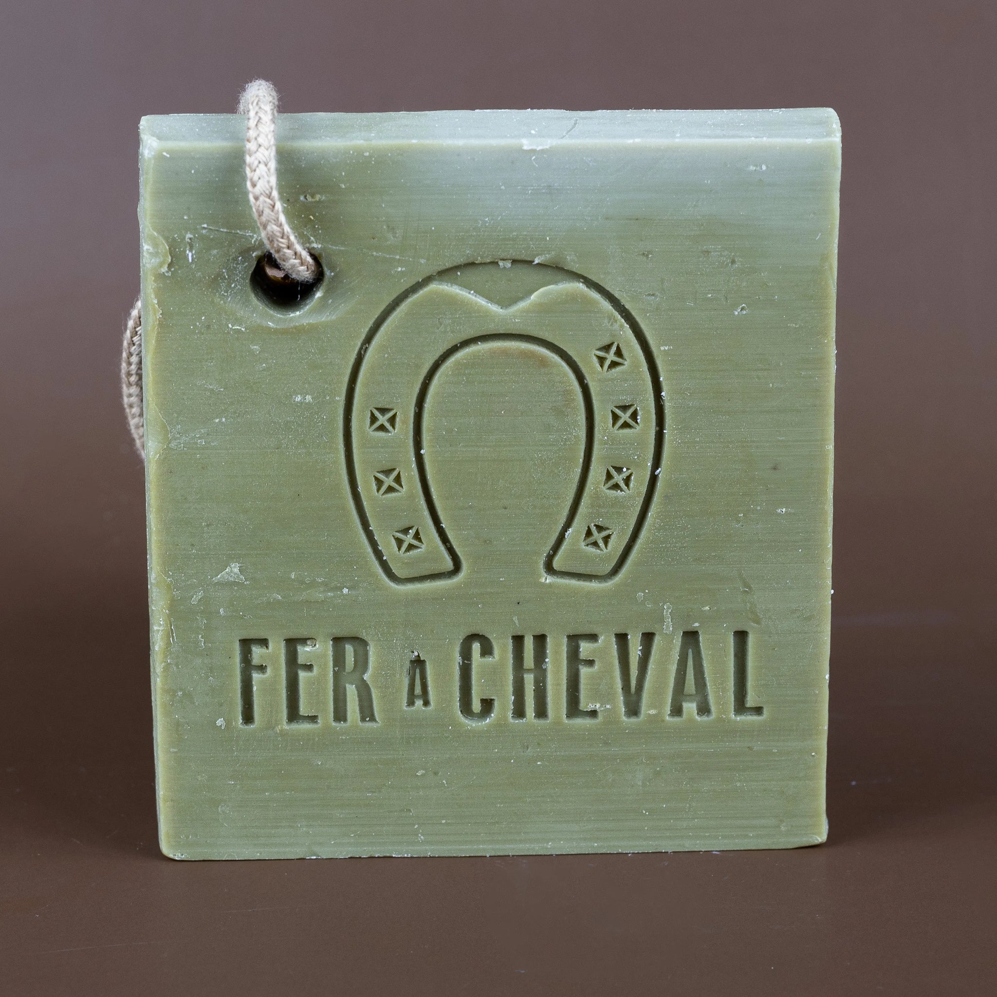 FER A CHEVAL Pure Olive Savon de Marseille Slice on a Rope | 125g French Soaps UK