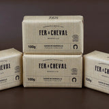 FER A CHEVAL Pure Olive Savonnettes de Marseille, 100g 4 pack French Soaps UK