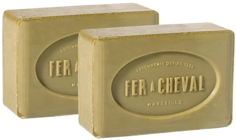 FER A CHEVAL Pure Olive Savonnettes de Marseille, 250g Twin Pack French Soaps UK