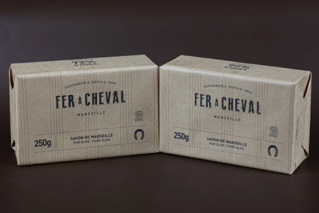 FER A CHEVAL Pure Olive Savonnettes de Marseille, 250g Twin Pack French Soaps UK