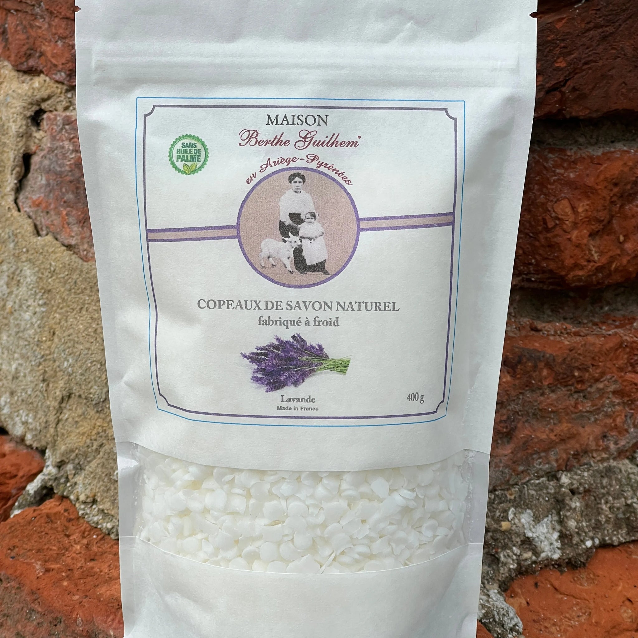 MAISON BERTHE GUILHEM Pyrenean Soap Flakes for Laundry | Lavender Essential Oil | 400g French Soaps UK