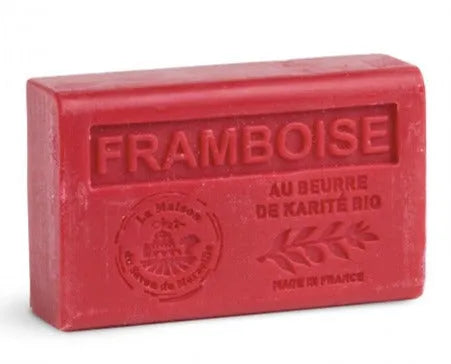 LA MAISON DU SAVON DE MARSEILLE Raspberry French Soap with Organic Shea Butter 125g French Soaps UK