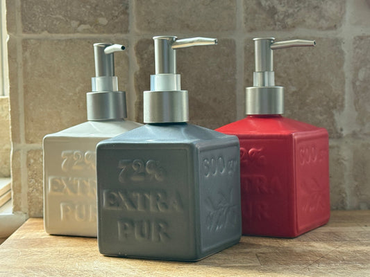 Red Ceramic Soap Dispenser