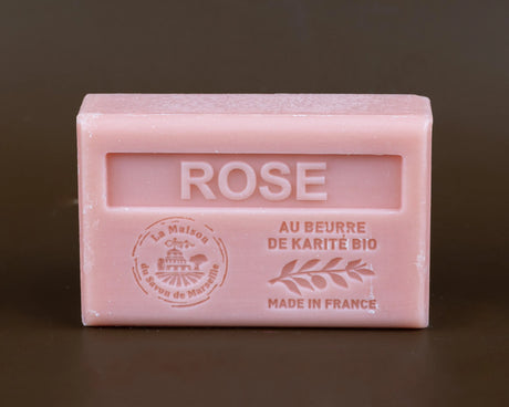 La Maison du Savon de Marseille Rose French Soap with Organic Shea Butter, 125g French Soaps UK