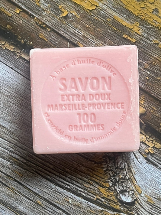Rose Marseille Soap, 72%  Coconut, Olive and Almond Oil, 100g |  PALM FREE