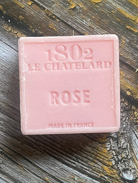 LE CHATELARD 1802 Rose Marseille Soap, 72%  Coconut, Olive and Almond Oil, 100g |  PALM FREE French Soaps UK