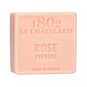 LE CHATELARD 1802 Rose & Peony Marseille Soap, 72%  Coconut, Olive and Almond Oil, 100g |  PALM FREE French Soaps UK