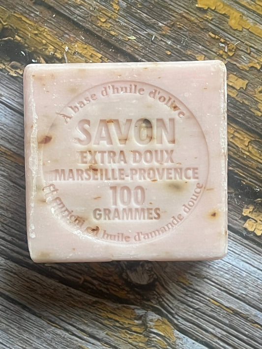 Rose Petal Exfoliating Marseille Soap, 72% Coconut, Olive and Almond Oil, 100g |  PALM FREE