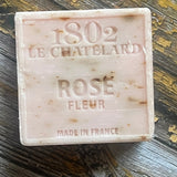 LE CHATELARD 1802 Rose Petal Exfoliating Marseille Soap, 72% Coconut, Olive and Almond Oil, 100g |  PALM FREE French Soaps UK