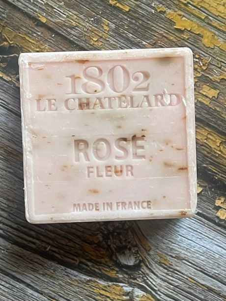 LE CHATELARD 1802 Rose Petal Exfoliating Marseille Soap, 72% Coconut, Olive and Almond Oil, 100g |  PALM FREE French Soaps UK