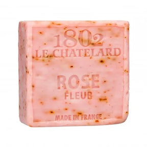 LE CHATELARD 1802 Rose Petal Exfoliating Marseille Soap, 72% Coconut, Olive and Almond Oil, 100g |  PALM FREE French Soaps UK