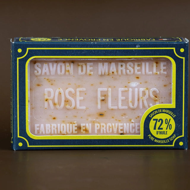 BLEU JAUNE Rose Petal, Exfoliating  Marseille Soap with Shea Butter |  100g French Soaps UK
