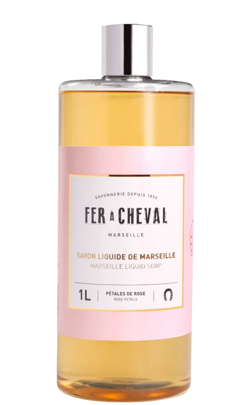 FER A CHEVAL Rose Petal, Marseille Liquid Soap | 1L French Soaps UK