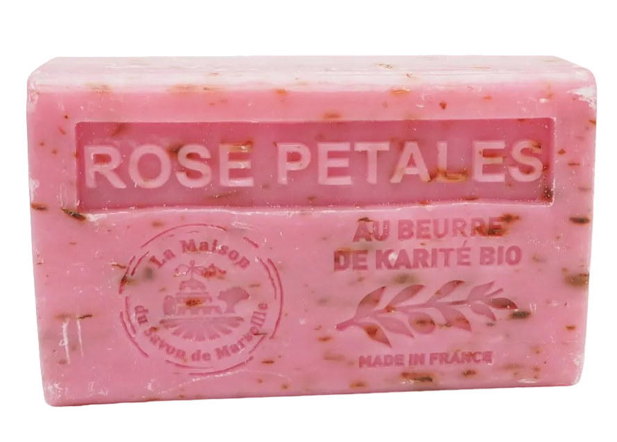 La Maison du Savon de Marseille Rose Petals French Soap with organic Shea Butter 125g French Soaps UK