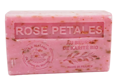 La Maison du Savon de Marseille Rose Petals French Soap with organic Shea Butter 125g French Soaps UK