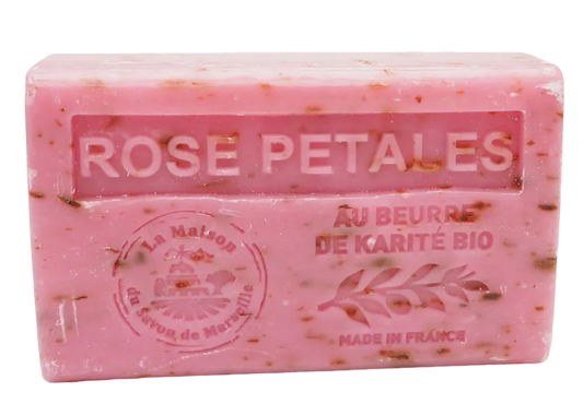 La Maison du Savon de Marseille Rose Petals French Soap with organic Shea Butter 125g French Soaps UK