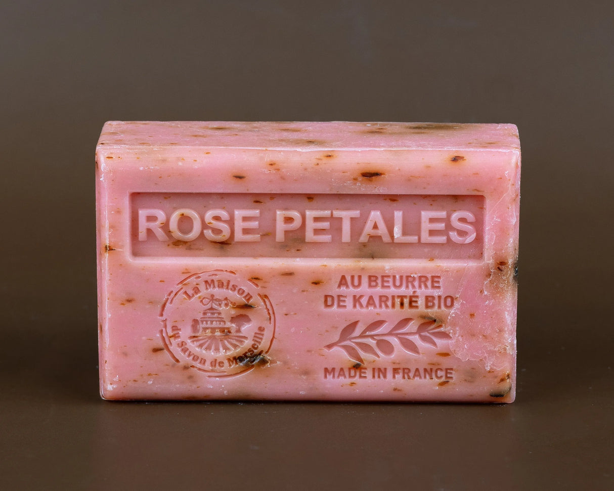 La Maison du Savon de Marseille Rose Petals French Soap with organic Shea Butter 125g French Soaps UK