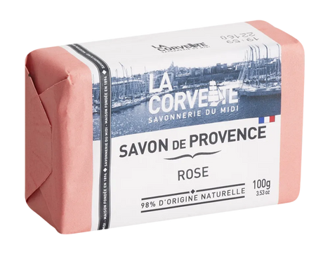 LA CORVETTE Rose, Savon de Provence, 100g French Soaps UK