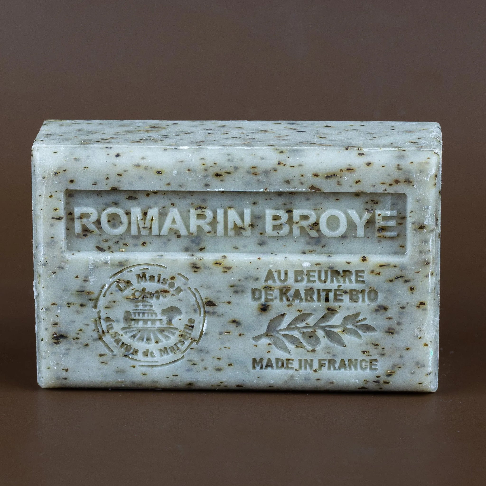 La Maison du Savon de Marseille Rosemary Broyee (Exfoliating) Soap with organic Shea Butter 125g French Soaps UK