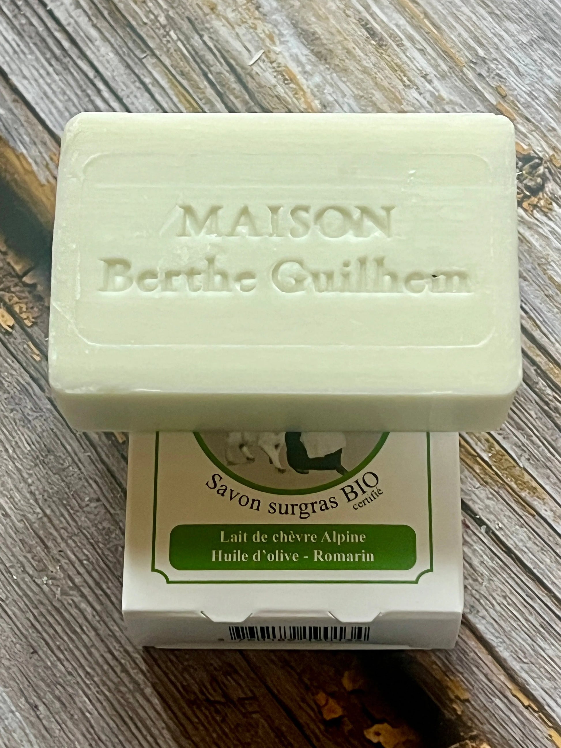 MAISON BERTHE GUILHEM Rosemary & Olive Oils  | Organic Alpine Goat's Milk | 100g French Soaps UK