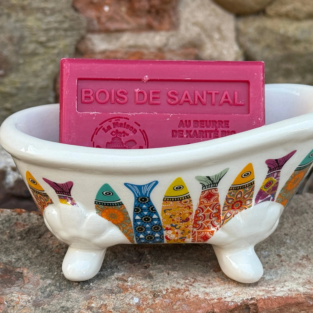 Bastide & Olivier 'Sardine' Ceramic Bathtub Soap Dish French Soaps UK