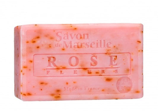 Rose Flower Savon de Provence, enriched with Rose Petals & Sweet Almond Oil | 100g