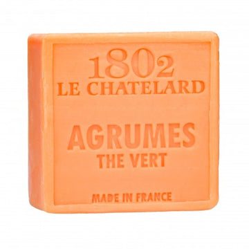 Citrus & Green Tea Marseille Soap, 72% Coconut, Olive and Almond Oil, 100g |  PALM FREE