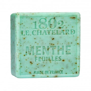 Mint Leaf Exfoliating Marseille Soap, 72% Coconut, Olive and Almond Oil, 100g |  PALM FREE