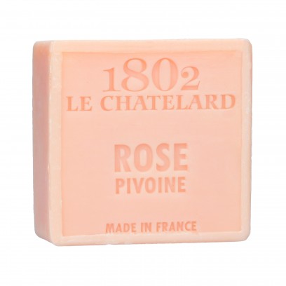 Rose & Peony Marseille Soap, 72%  Coconut, Olive and Almond Oil, 100g |  PALM FREE