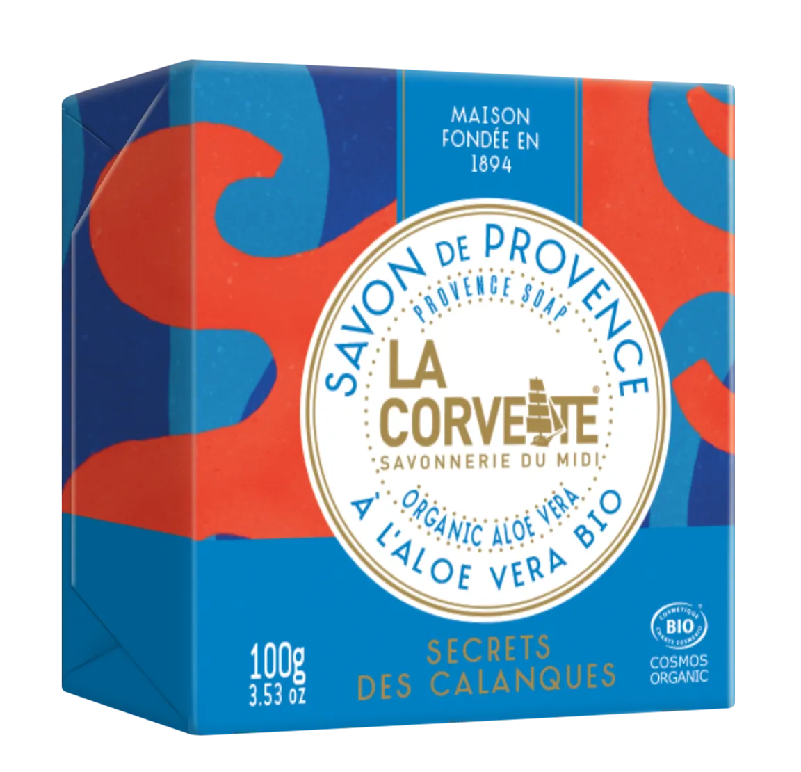 LA CORVETTE Secrets des Calanques (Lemon, Rosewood, Marine), 100g, Palm Free & Organic French Soaps UK