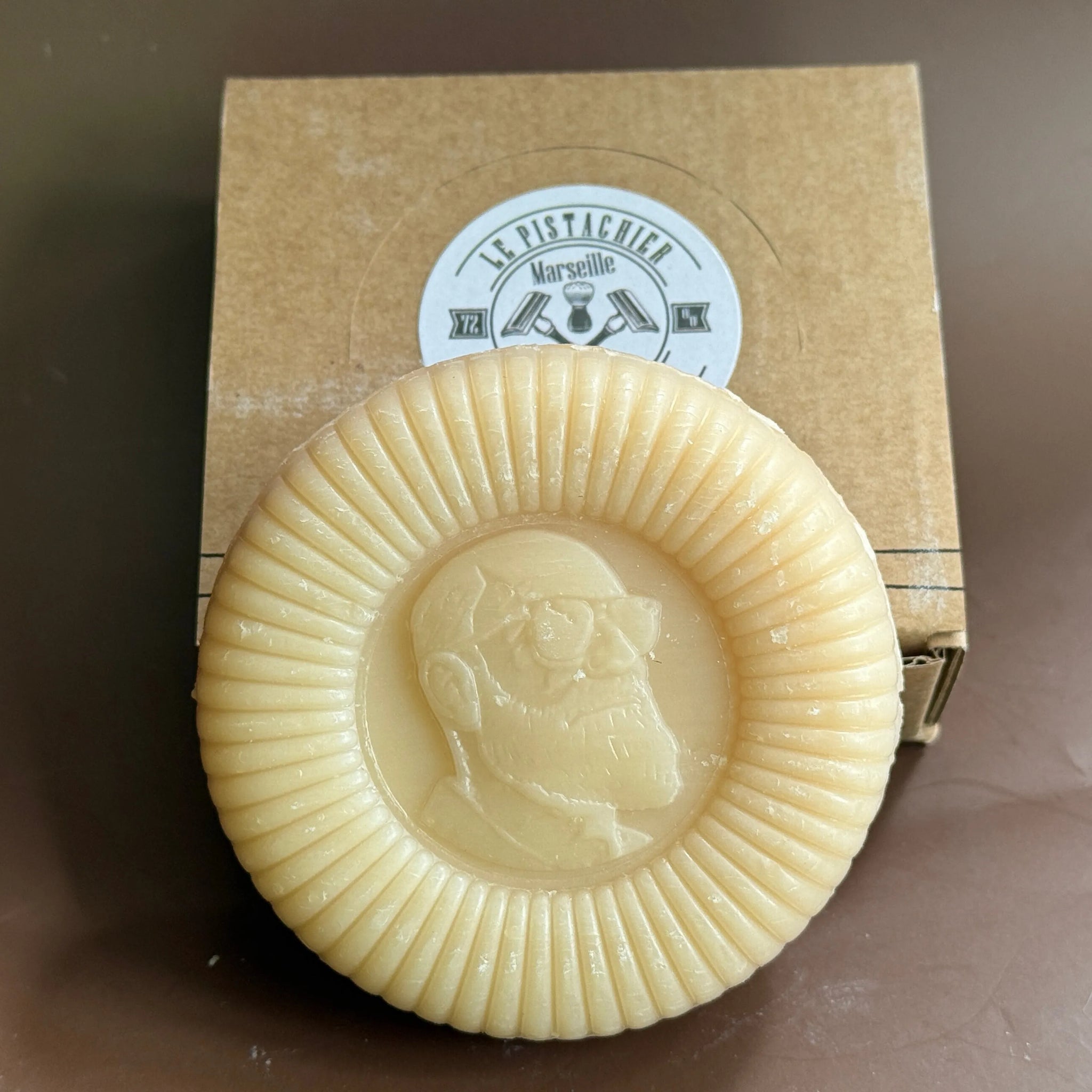BLEU JAUNE Shaving Soap, Almond & Pistachio, 110g French Soaps UK