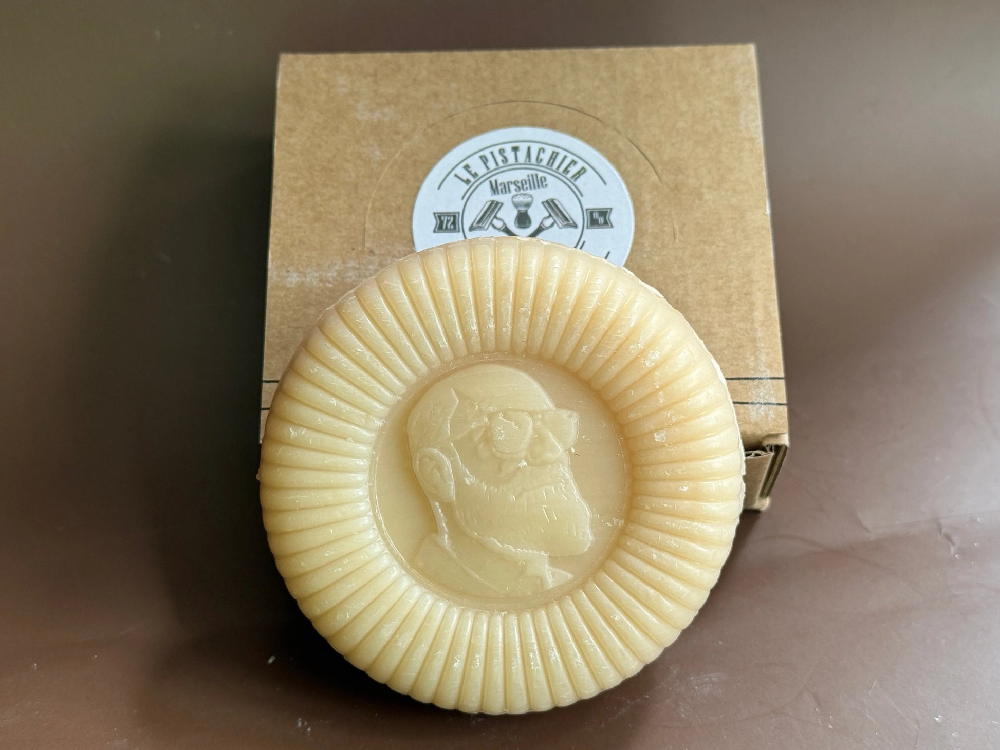 BLEU JAUNE Shaving Soap, Almond & Pistachio, 110g French Soaps UK