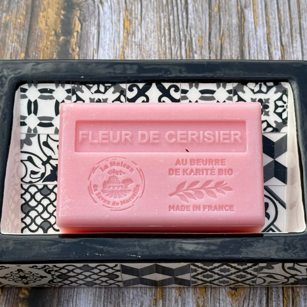 Bastide & Olivier Slanted Black Mosaic Ceramic Soap Dish French Soaps UK