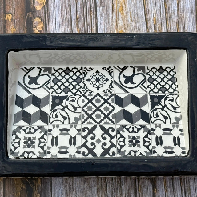 Bastide & Olivier Slanted Black Mosaic Ceramic Soap Dish French Soaps UK