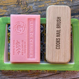 Bastide & Olivier Slanted Green Ceramic Soap Dish French Soaps UK
