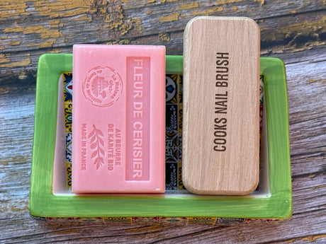 Bastide & Olivier Slanted Green Ceramic Soap Dish French Soaps UK