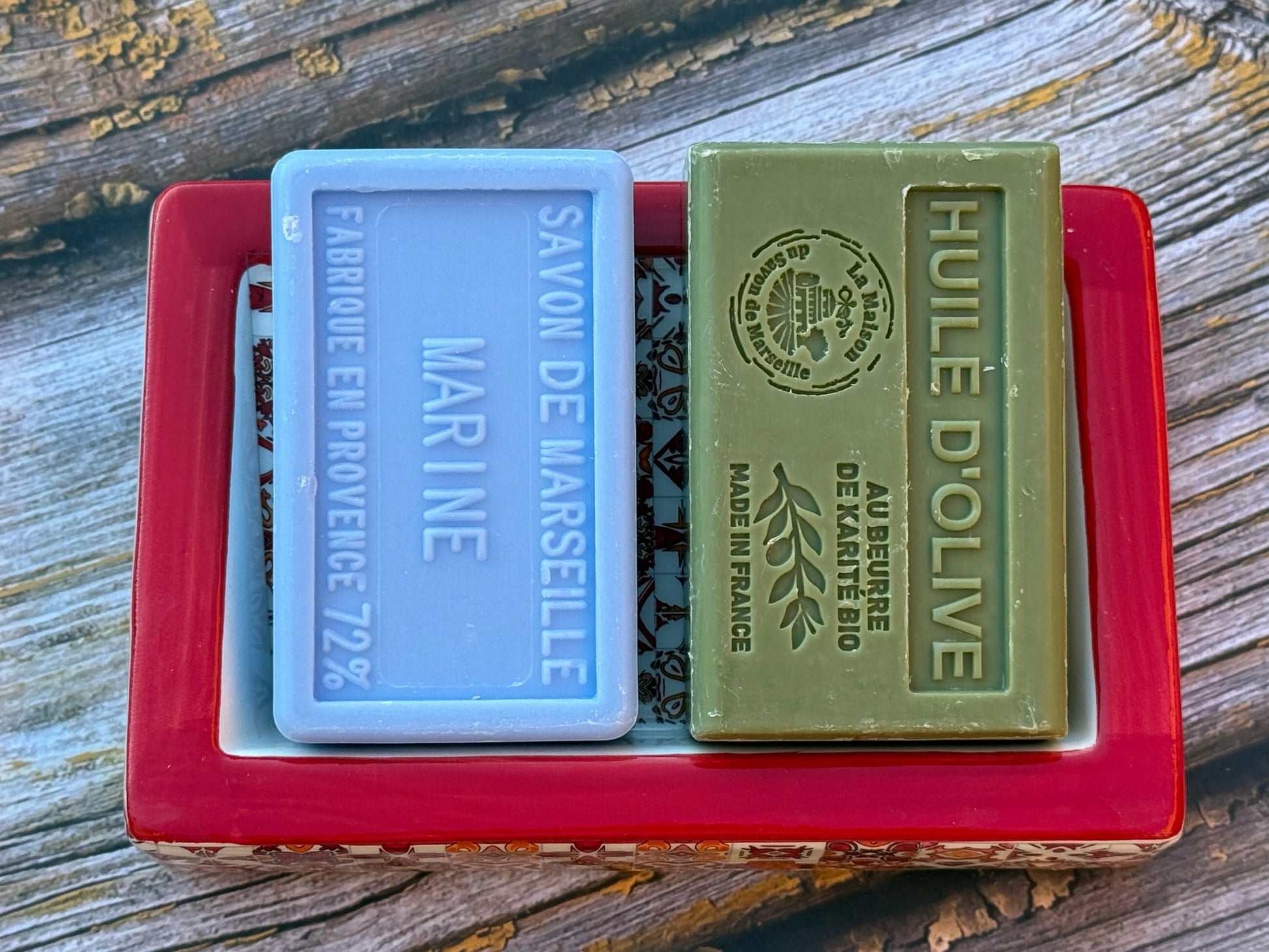 Bastide & Olivier Slanted Red Mosaic Ceramic Soap Dish French Soaps UK