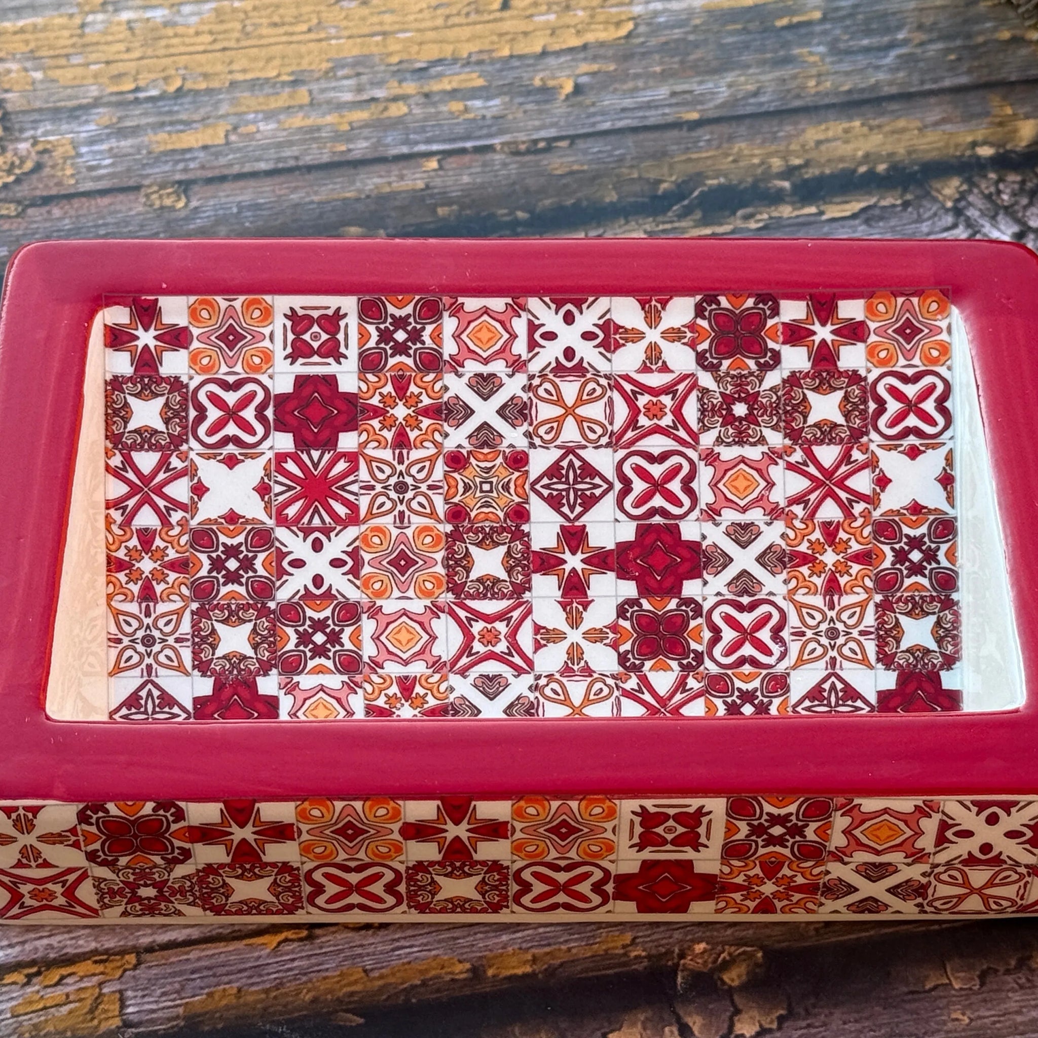 Bastide & Olivier Slanted Red Mosaic Ceramic Soap Dish French Soaps UK