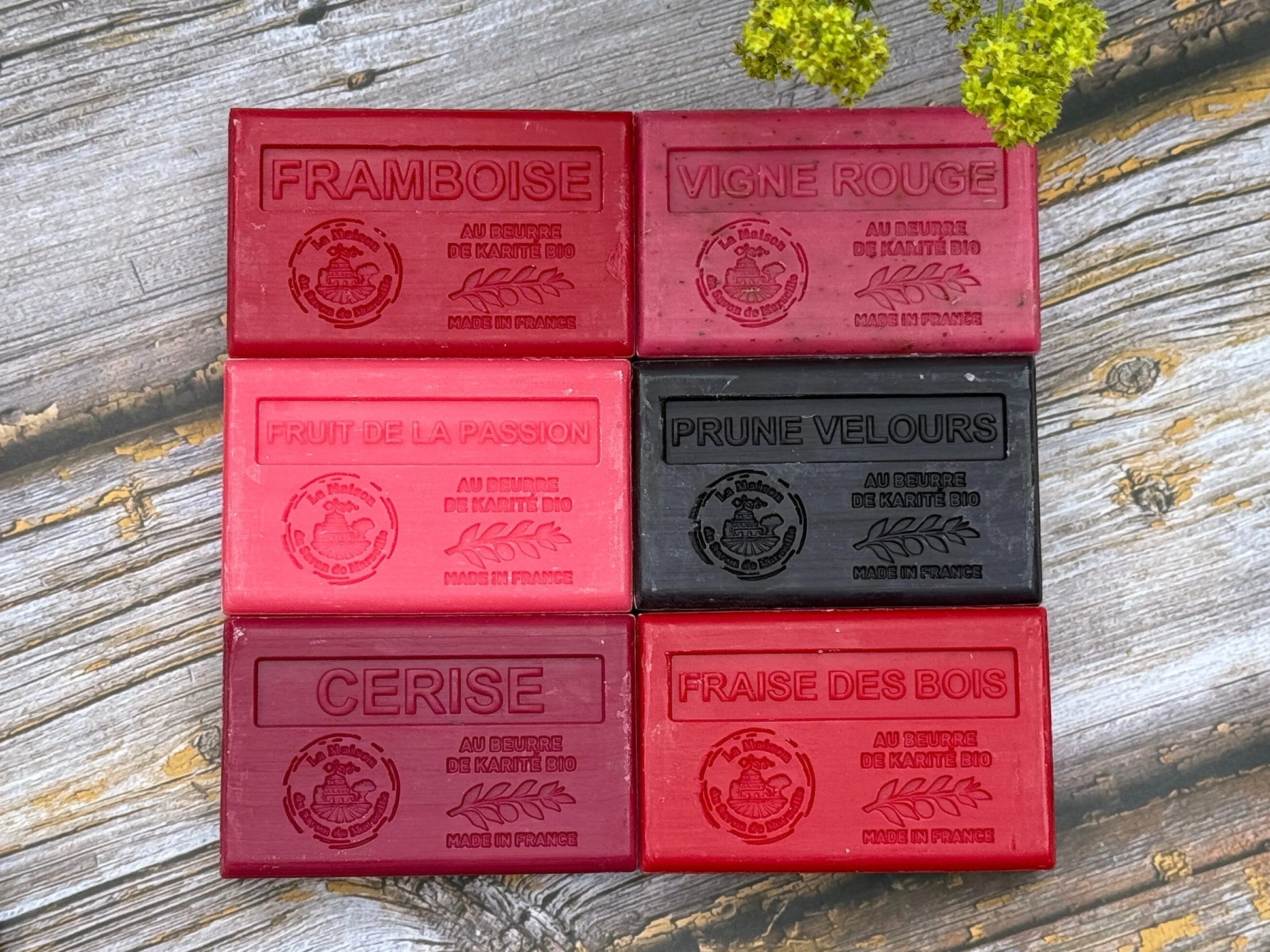 La Maison du Savon de Marseille Soft Fruits,  6 x 125g Soap Bars  |  Unwrapped French Soaps UK