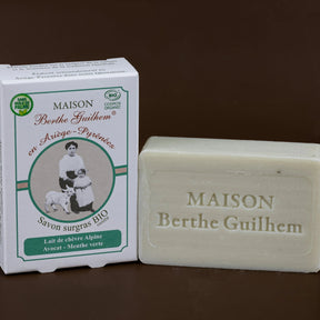 MAISON BERTHE GUILHEM Spearmint & Avocado Oils  | Organic Alpine Goats Milk | 100g French Soaps UK
