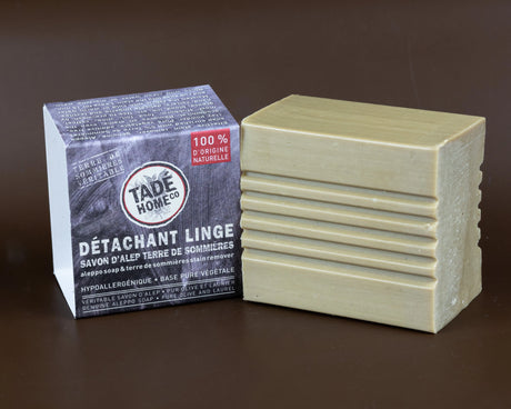 TADÉ PAYS DU LEVANT Stain Removing Aleppo Soap Bar, with Terre de Sommieres Clay, 250g French Soaps UK