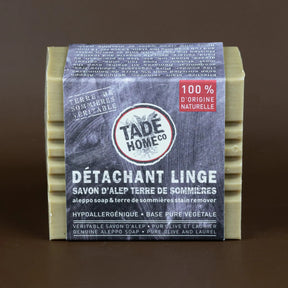 TADÉ PAYS DU LEVANT Stain Removing Aleppo Soap Bar, with Terre de Sommieres Clay, 250g French Soaps UK