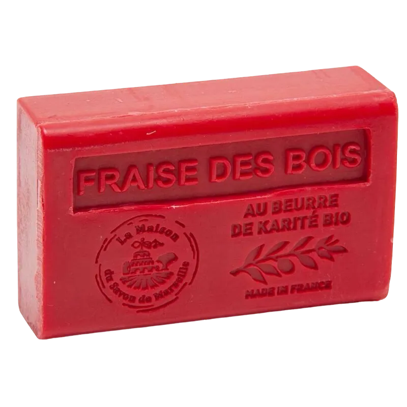 LA MAISON DU SAVON DE MARSEILLE Strawberry French Soap with Organic Shea Butter, 125g French Soaps UK