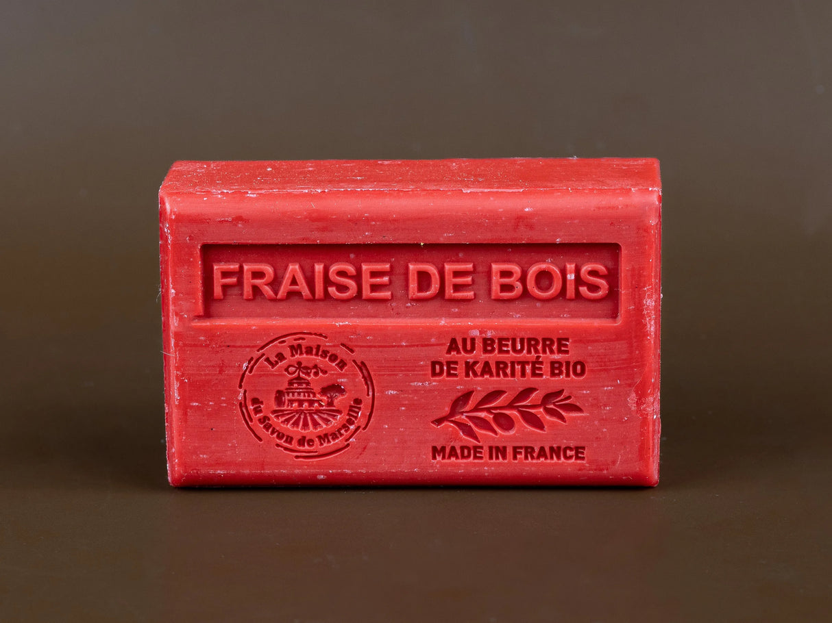 LA MAISON DU SAVON DE MARSEILLE Strawberry French Soap with Organic Shea Butter, 125g French Soaps UK