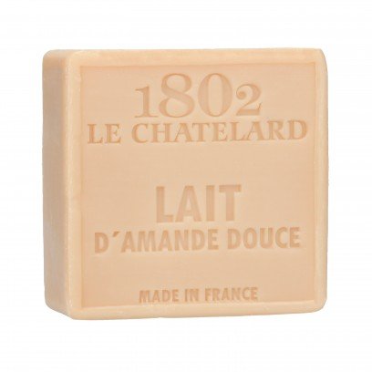 Sweet Almond Milk Enriched Marseille Soap, 72% Coconut, Olive and Almond Oil, 100g |  PALM FREE