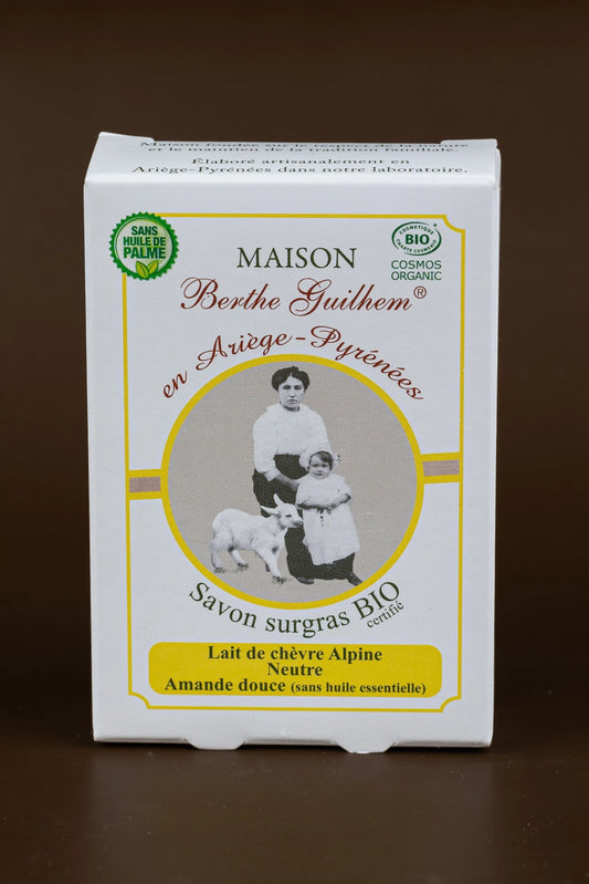 MAISON BERTHE GUILHEM Sweet Almond Oil | Organic Alpine Goat's Milk | 100g French Soaps UK