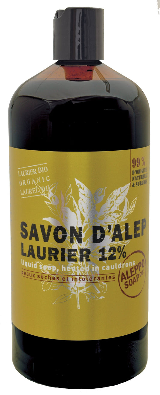 TADÉ PAYS DU LEVANT Aleppo Liquid Soap with 12% Laurel Oil , for Dry and Intolerant Skin | 1ltr French Soaps UK