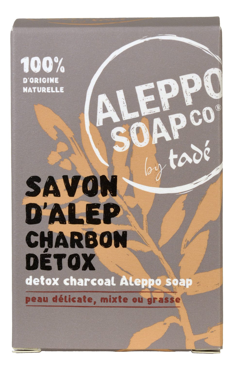 TADÉ PAYS DU LEVANT Aleppo Soap with Charcoal, for Combination & Oily Skin  | 150g French Soaps UK
